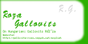 roza gallovits business card